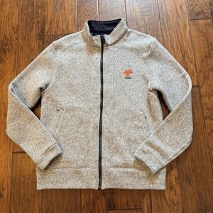 Straight Down Jacket Mens Medium Gray Fleece Full Zip Golf Logo Oak Tree